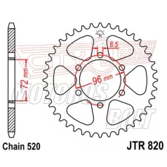 Lánckerék hátsó JT 820