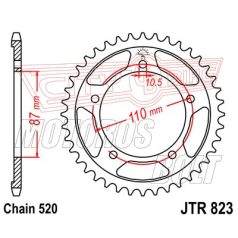 Lánckerék hátsó JT 823