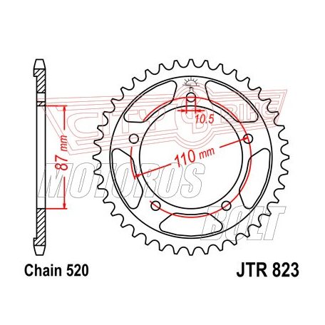 Lánckerék hátsó JT 823