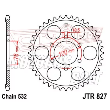 Lánckerék hátsó JT 827