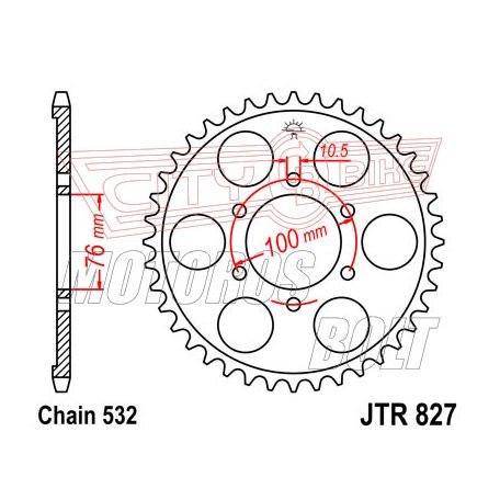 Lánckerék hátsó JT 827-44