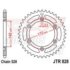 Lánckerék hátsó JT 828