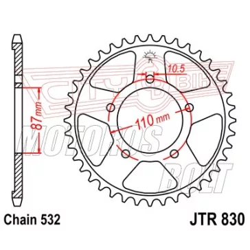 Lánckerék hátsó JT 830
