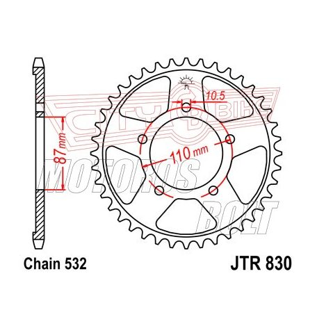 Lánckerék hátsó JT 830