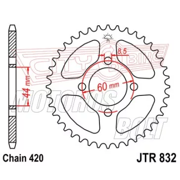 Lánckerék hátsó JT 832