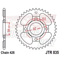 Lánckerék hátsó JT 835