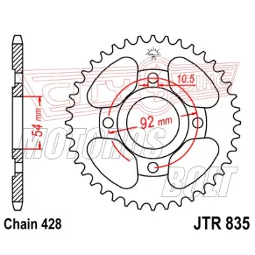 Lánckerék hátsó JT 835
