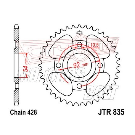 Lánckerék hátsó JT 835-49