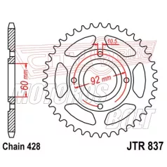 Lánckerék hátsó JT 837