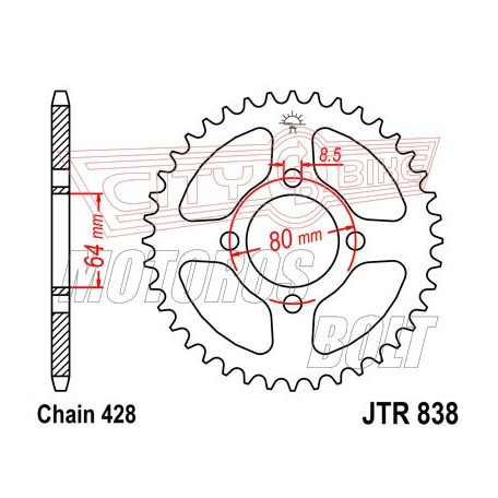 Lánckerék hátsó JT 838-39