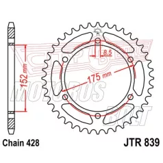 Lánckerék hátsó JT 839