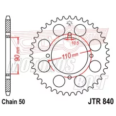 Lánckerék hátsó JT 840