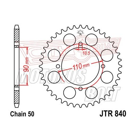 Lánckerék hátsó JT 840