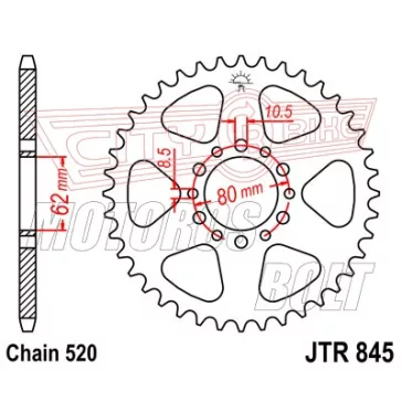 Lánckerék hátsó JT 845