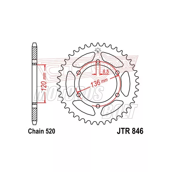 Lánckerék hátsó JT 846-41 Lánckerék hátsó JT 846-41