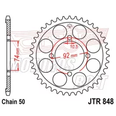 Lánckerék hátsó JT 848