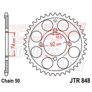 Lánckerék hátsó JT 848