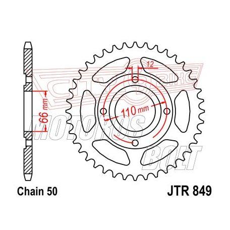 Lánckerék hátsó JT 849