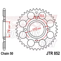 Lánckerék hátsó JT 852