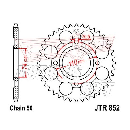 Lánckerék hátsó JT 852