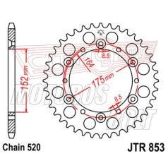 Lánckerék hátsó JT 853-50