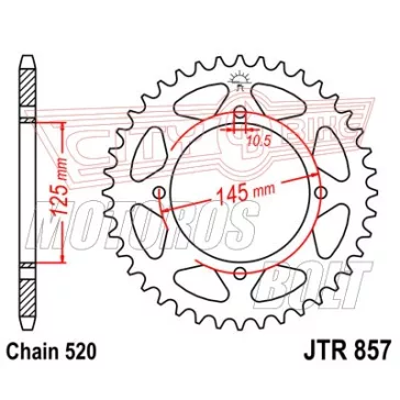 Lánckerék hátsó JT 857