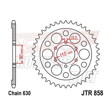 Lánckerék hátsó JT 858