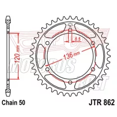 Lánckerék hátsó JT 862