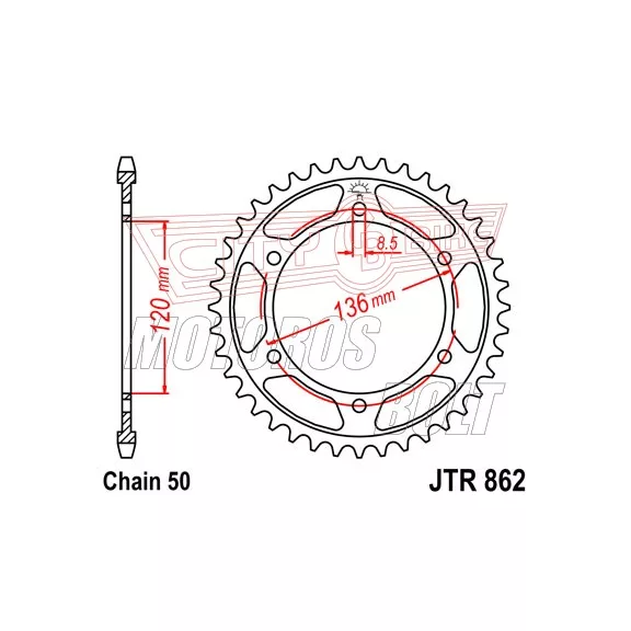 Lánckerék hátsó JT 862-45 Lánckerék hátsó JT 862-45