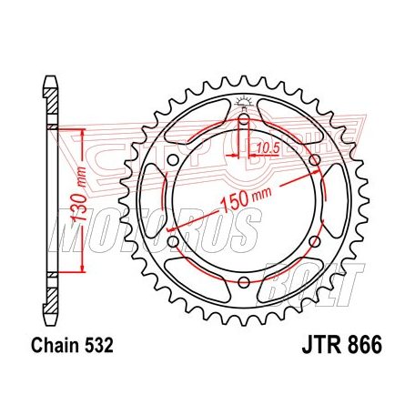 Lánckerék hátsó JT 866-43