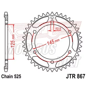 Lánckerék hátsó JT 867
