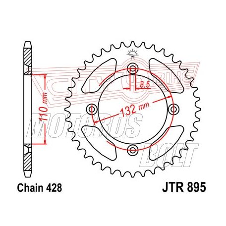 Lánckerék hátsó JT 895