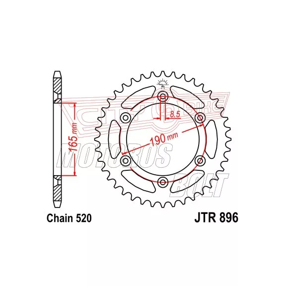 Lánckerék hátsó JT 896-48 Lánckerék hátsó JT 896-48