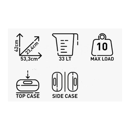 Csomagtartó doboz PÁR! Kappa KGR33NNPACK2 Lite (oldal doboz)