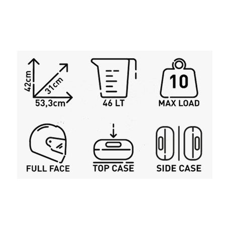 Csomagtartó doboz Kappa KGR46NN Lite (oldal doboz)