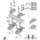 Kormánykiemelő 22mm kormányhoz +30mm fel, +21mm hátra (ezüst színű)