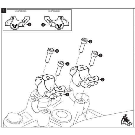 Kormánykiemelő BMW 32mm kormányhoz 30+30mm Ezüst