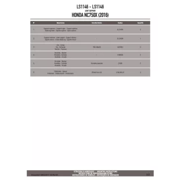   Kiegészítő lámpa tartó HONDA NC750X (2016 > 2020) GIVI