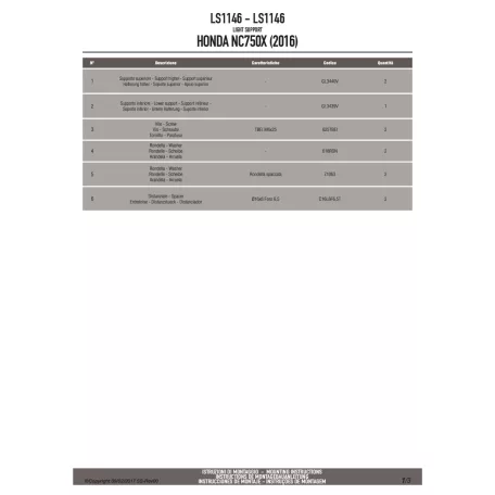 Kiegészítő lámpa tartó HONDA NC750X (2016 > 2020) GIVI
