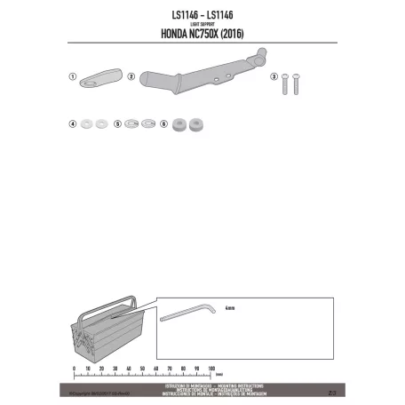Kiegészítő lámpa tartó HONDA NC750X (2016 > 2020) GIVI
