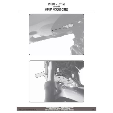 Kiegészítő lámpa tartó HONDA NC750X (2016 > 2020) GIVI