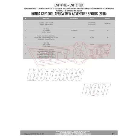 Lámpatartó kiegészítő lámpákhoz HONDA CRF1000L Africa Twin Adventure Sports (2018-2019) GIVI