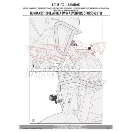 Lámpatartó kiegészítő lámpákhoz HONDA CRF1000L Africa Twin Adventure Sports (2018-2019) GIVI