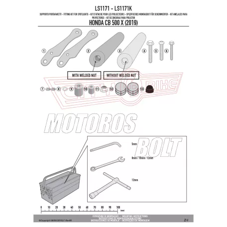 Lámpatartó kiegészítő lámpákhoz HONDA CB 500 X (2019-2023) GIVI
