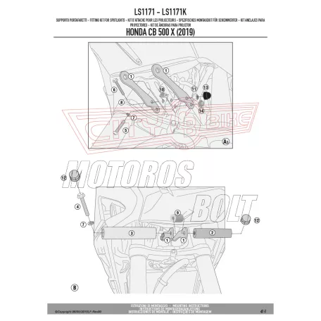 Lámpatartó kiegészítő lámpákhoz HONDA CB 500 X (2019-2023) GIVI