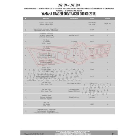 Lámpatartó kiegészítő lámpákhoz YAMAHA Tracer 900 / Tracer 900 GT (2018-2020) GIVI