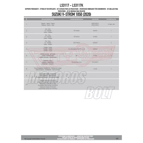 Kiegészító lámpa tartó SUZUKI V-Strom 1050 (2020-2024) / V-Strom 1050 XT (2020-2024) GIVI
