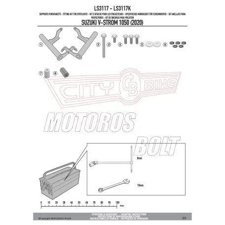 Kiegészító lámpa tartó SUZUKI V-Strom 1050 (2020-2024) / V-Strom 1050 XT (2020-2024) GIVI
