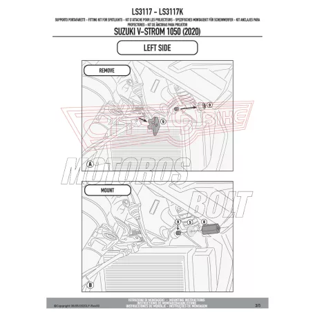 Kiegészító lámpa tartó SUZUKI V-Strom 1050 (2020-2024) / V-Strom 1050 XT (2020-2024) GIVI