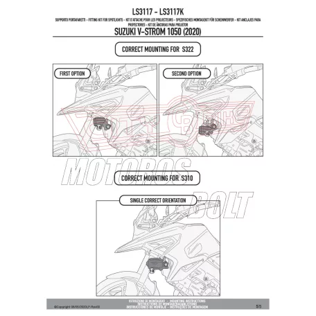 Kiegészító lámpa tartó SUZUKI V-Strom 1050 (2020-2024) / V-Strom 1050 XT (2020-2024) GIVI